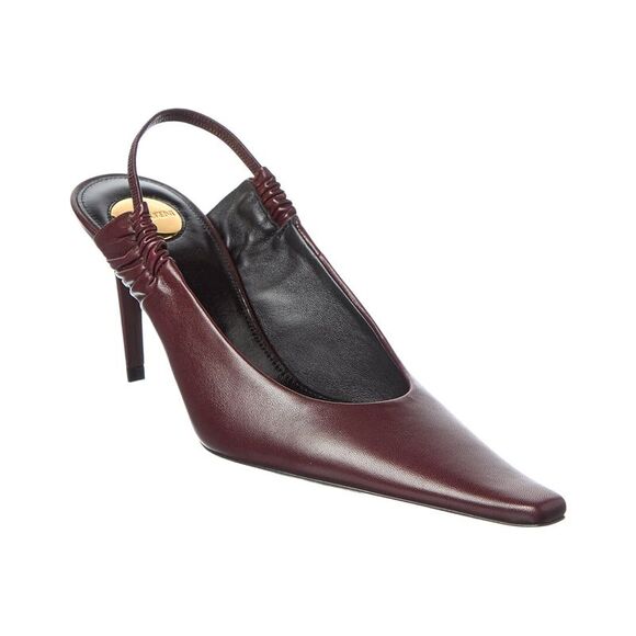 Saint Laurent Anne Marie Leather Slingback Pump Red